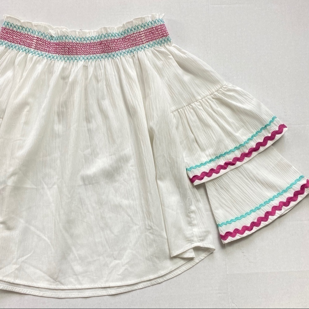 Entro Off Shoulder Blouse Double Gauze White S - Picture 4 of 8